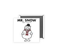Mr. Snow Magnet - 2x2 Inch Glossy Rectangular Fridge Magnet | Official Mr Men Gift | Proudly Made in the UK | Fun Home or Office Accessory with Branded Packaging