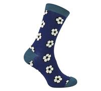 Mr Sparrow - Football Pattern Socks For Men | Novelty Mens Soft Bamboo Socks With Footballs On (6-11, Navy)