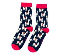 Mr Sparrow Llamas on Navy Blue Womens Novelty Ankle Socks Adult One Size