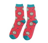 MR SPARROW Mens Darts Design Socks One Size 7-11 Bamboo Blend Crew Mid Calf (UK, Numeric, 7, 11, Regular, Regular, Red)