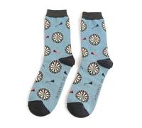 MR SPARROW Mens Darts Design Socks One Size 7-11 Bamboo Blend Crew Mid Calf (UK, Numeric, 7, 11, Regular, Regular, Light Blue)
