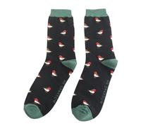 Mr Sparrow Mens Little Robin Socks Black Soft Eco Friendly Breathable Bamboo Blend 1 Pair Size 7 to 11