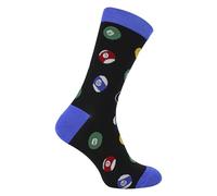 Mr Sparrow - Novelty Pool Snooker Socks for Men | Soft Bamboo Funky Patterned Socks | Gift Idea (6-11, Black)