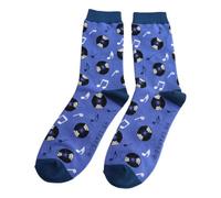 Mr Sparrow Vinyl Records on Blue Mens Novelty Ankle Socks Adult One Size