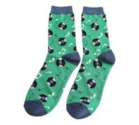Mr Sparrow Vinyl Records on Green Mens Novelty Ankle Socks Adult One Size