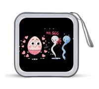 Mr Sperm Meet Ms Egg CD Case Portable DVD Storage Small CD Holder Organizer for Home Travel