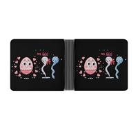 Mr Sperm Meet Ms Egg Leather Wallets for Men Slim Bifold Wallet Credit Card Holder Front Pocket Wallets