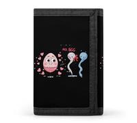 Mr Sperm Meet Ms Egg Trifold Wallets Slim Coin Purse Credit Card Holder Wallet Money Clip for Women Men