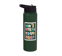 Mr Steal Your Eggs Rabbit Funny Easter Sunday Egg Easter Stainless Steel Insulated Water Bottle