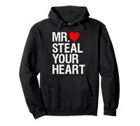 Mr Steal Your Heart, Distressed Style, Funny Valentine's Day Pullover Hoodie