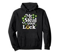 Mr Steal Your Luck Groovy Shamrock Boy Kids St Patrick's Day Pullover Hoodie