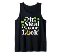 Mr Steal Your Luck Groovy Shamrock Boy Kids St Patrick's Day Tank Top