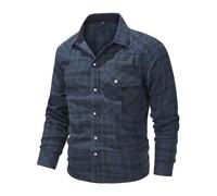Mr.Stream Men's Checked Flannel Shirt Long Sleeve Western Cowboy Vintage Pearl Press Studs Work Shirt Casual Shirts with Chest Pocket, blue, M