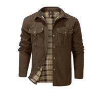 Mr.Stream Mens jacket Plaid Flannel Lined Llightweight Snap Summer Western Cowboy Shirt Jackets Coats 3268 Brown S