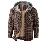 Mr.Stream Men's Outdoor Casual Vintage Long Sleeve Plaid Flannel Button Down Shirt Jacket, Coffee 2, M