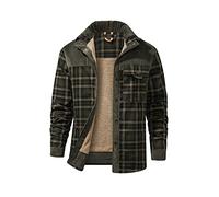 Mr.Stream Men's Outdoor Casual Vintage Long Sleeve Plaid Flannel Button Down Shirt Jacket, Dark Green, 3XL
