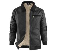 Mr.Stream Men's Waxed Duck Canvas Jacket Sherpa Fleece Lined