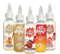 Mr Syrups Caramel, Vanilla, Cherry Bakewell, Pear Drops, Rhubarb Combo Pack of 5 Flavoured Syrup - 60ml Bottle, Flavoured Sugar Free syrup for Coffee, Cocktails Mocktails Iced Tea Milkshakes & Baking