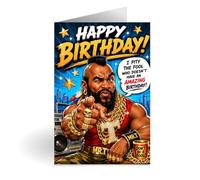 Mr T Inspired Birthday Cards A5 with Envelopes - For 80s TV, Rocky & The A-Team Fans