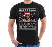 Mr T Pity The Fool Christmas Knit Men's T-Shirt Black