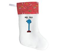 Mr. Tall Christmas Stocking - 50cm Double-Sided Printed Festive Stocking | 100% Polyester Felt | Hand-Sewn & Made in the UK Décor