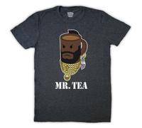 Mr Tea Graphic Illustration Mens T-Shirt, Vintage Slate, XL