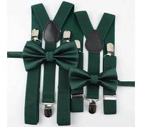 Mr Townsend Suits Me and Mini Me Bow Ties and Braces - Various Colours - Hunter Green