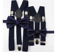 Mr Townsend Suits Me and Mini Me Bow Ties and Braces - Various Colours - Navy