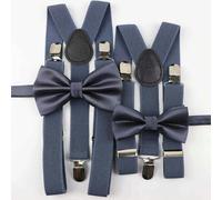 Mr Townsend Suits Me and Mini Me Bow Ties and Braces - Various Colours - Slate Grey