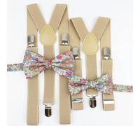 Mr Townsend Suits Me and Mini Me Floral Bow Ties and Braces - Various Colours - Champagne