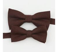 Mr Townsend Suits Mr and Master Linen Bow Tie Sets - Dark Brown