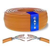 Mr. Tronic Bulk Cat 6 Ethernet Cable 100m, High Speed LAN Ethernet Network Cable, 100m Bulk Cat6 Internet 1 Gbps, 250 MHz, ADSL AWG24, UTP CCA (100 Meters, Orange)
