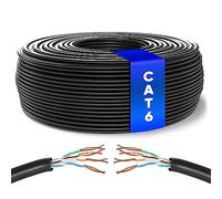 Mr. Tronic Bulk Cat 6 Ethernet Cable 100m, High Speed LAN Ethernet Network Cable, 50m Bulk Cat6 Internet 1 Gbps, 250 MHz, ADSL AWG24, UTP CCA (100 Meters, Black)
