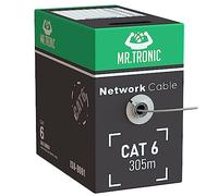 Mr. Tronic Bulk Cat 6 Ethernet Cable 305m, High Speed LAN Ethernet Network Cable, 305m Bulk Cat6 Internet 1 Gbps, 250 MHz, ADSL AWG24, UTP CCA (305 Meters, Grey)
