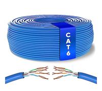 Mr. Tronic Bulk Cat 6 Ethernet Cable 50m, High Speed LAN Ethernet Network Cable, 50m Bulk Cat6 Internet 1 Gbps, 250 MHz, ADSL AWG24, UTP CCA (50 Meters, Blue)