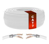Mr. Tronic Bulk Cat 7 Ethernet Cable 25m, High Speed Pure Copper LAN Ethernet Network Cable, 600 MHz 25m Bulk Cat7 Internet, 10 Gbps, ADSL, SFTP 100% Bare Copper (25 Meters, White)
