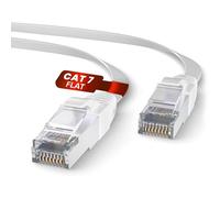 Mr. Tronic Cat 7 Ethernet Cable 20m, High Speed Pure Copper LAN Ethernet Network Cable with RJ45 Connectors, Cat7 100% Copper Flat Internet Patch Cable, 10Gbps, ADSL, AWG28, SFTP (20 Meter, White)