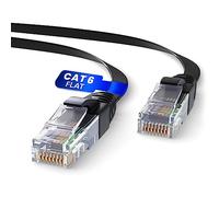 Mr. Tronic Flat Cat 6 Ethernet Cable 25m, High-Speed LAN Ethernet Network Cable with RJ45 Connectors, 25m Cat6 Internet 1 Gbps, ADSL AWG24 Patch, UTP CCA (25 Meters, Black)