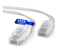 Mr. Tronic Flat Cat 6 Ethernet Cable 25m, High-Speed LAN Ethernet Network Cable with RJ45 Connectors, 25m Cat6 Internet 1 Gbps, ADSL AWG24 Patch, UTP CCA (25 Meters, White)