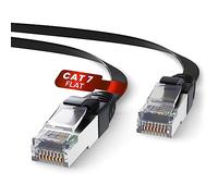 Mr. Tronic Flat Cat 7 Ethernet Cable 20m, High-Speed LAN Ethernet Network Cable with RJ45 Connectors, 10m Cat7 Internet 10 Gbps, ADSL Patch, SFTP (20 Meters, Black)
