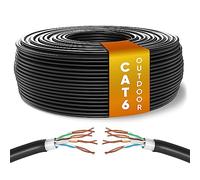Mr. Tronic Outdoor Waterproof Cat 6 Ethernet Cable 100m, High Speed LAN Ethernet Network Cable, Bulk Cat6 Internet, 1 Gbps, 250 Mhz, ADSL AWG24, UTP CCA (100 Meter, Black)
