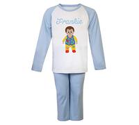 Mr Tumble Boys Blue & White Personalised Pyjama Set Embroidered with The Name of Your Choice - Available in 5 Sizes. (5-6 Years)