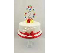 Mr Tumble Star Burst Birthday Cake Topper Diamante Number 2 With Ribbon Pack