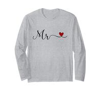 Mr Typography Design for Groom Husband Newlywed Wedding Gift Long Sleeve T-Shirt