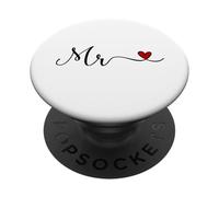 Mr Typography Design for Groom Husband Newlywed Wedding Gift PopSockets Adhesive PopGrip