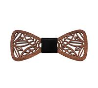 Mr.Van Wooden Bow Tie, Children's Bow Tie, Bow, Pre-Tied with Hook Closure and Adjustable for Weddings, Prom, Performances, Parties, Black Skeleton, 10 * 4.2cm