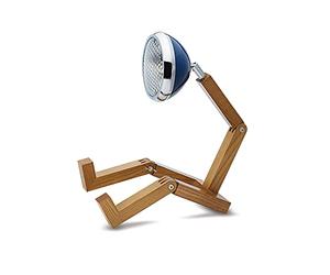 MR. WATTSON Table Lamp - Handmade Adjustable LED Bedside + Desk Light | W15.5 x H18-40cm | Cobra Blue