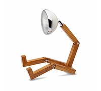 Mr Wattson's Mini Wattson Table Lamp - Handmade Adjustable USB Powered LED Bedside + Desk Light | W16.4 x D9 x H11-25.5cm | Vintage White