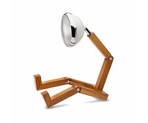 Mr Wattson's Mini Wattson Table Lamp - Handmade Adjustable USB Powered LED Bedside + Desk Light | W16.4 x D9 x H11-25.5cm | Vintage White