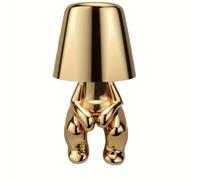 (MR. When) 1pc Little Golden Man Creative Night Lamp with USB Charging Cable Italian Design Thinker Statue